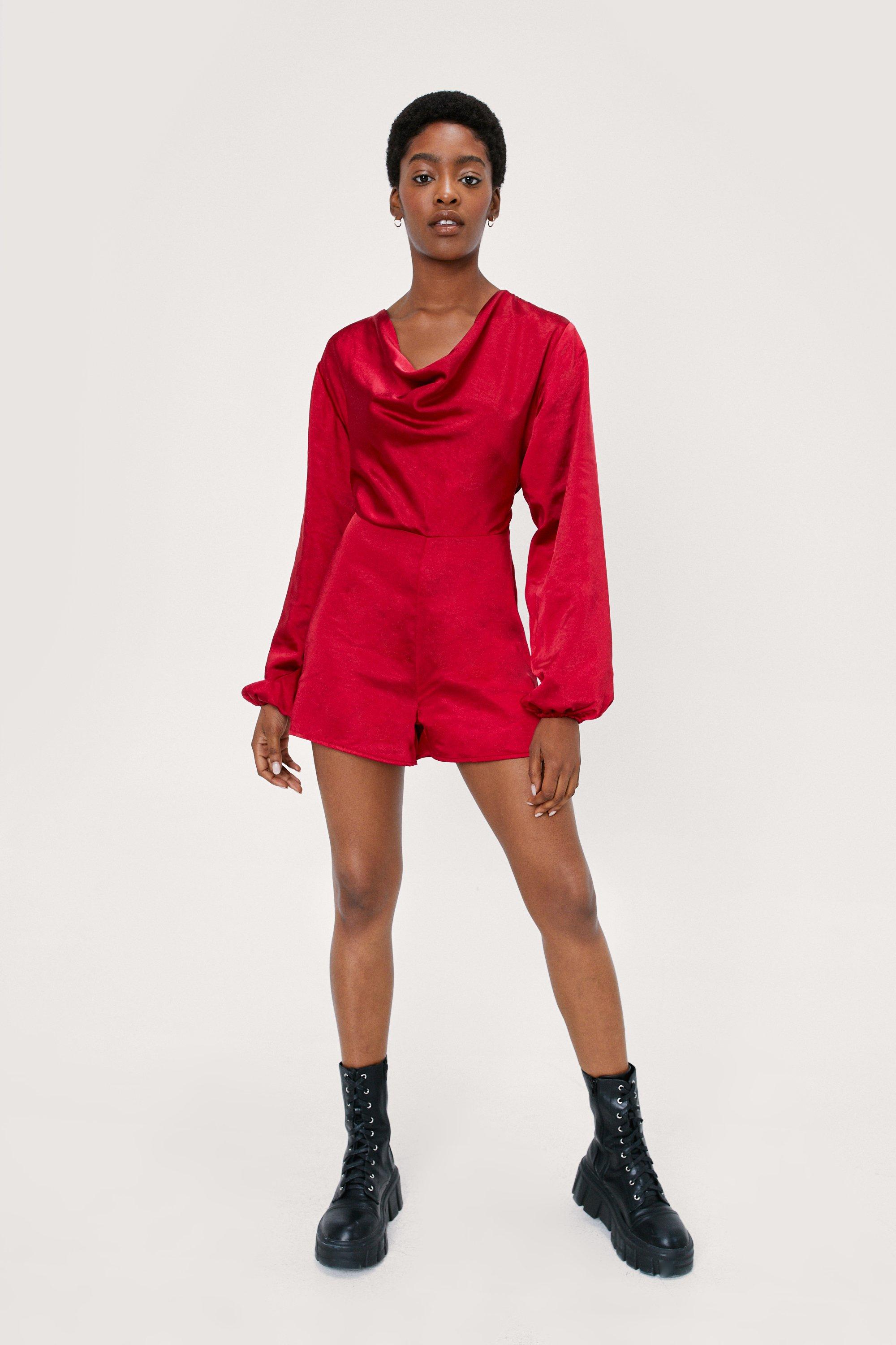 High neck store playsuit long sleeve